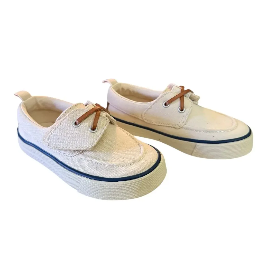 Gymboree Cream Off White Boys Boat Shoes Size 10